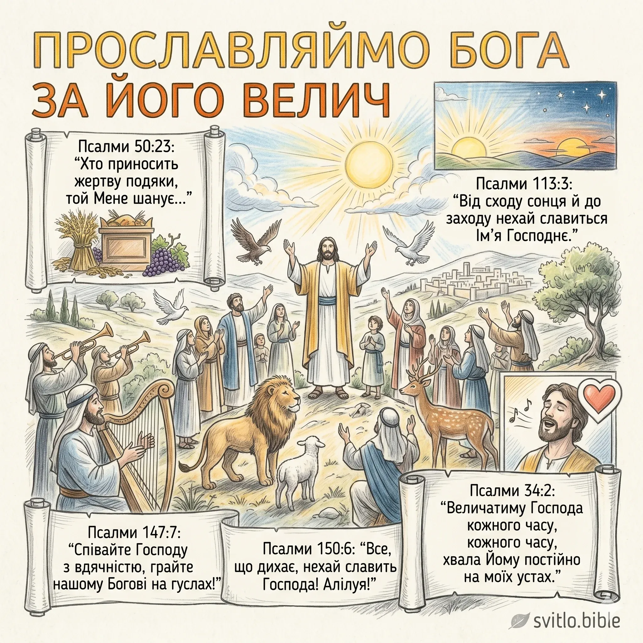 вірші з Біблії про прославлення Бога