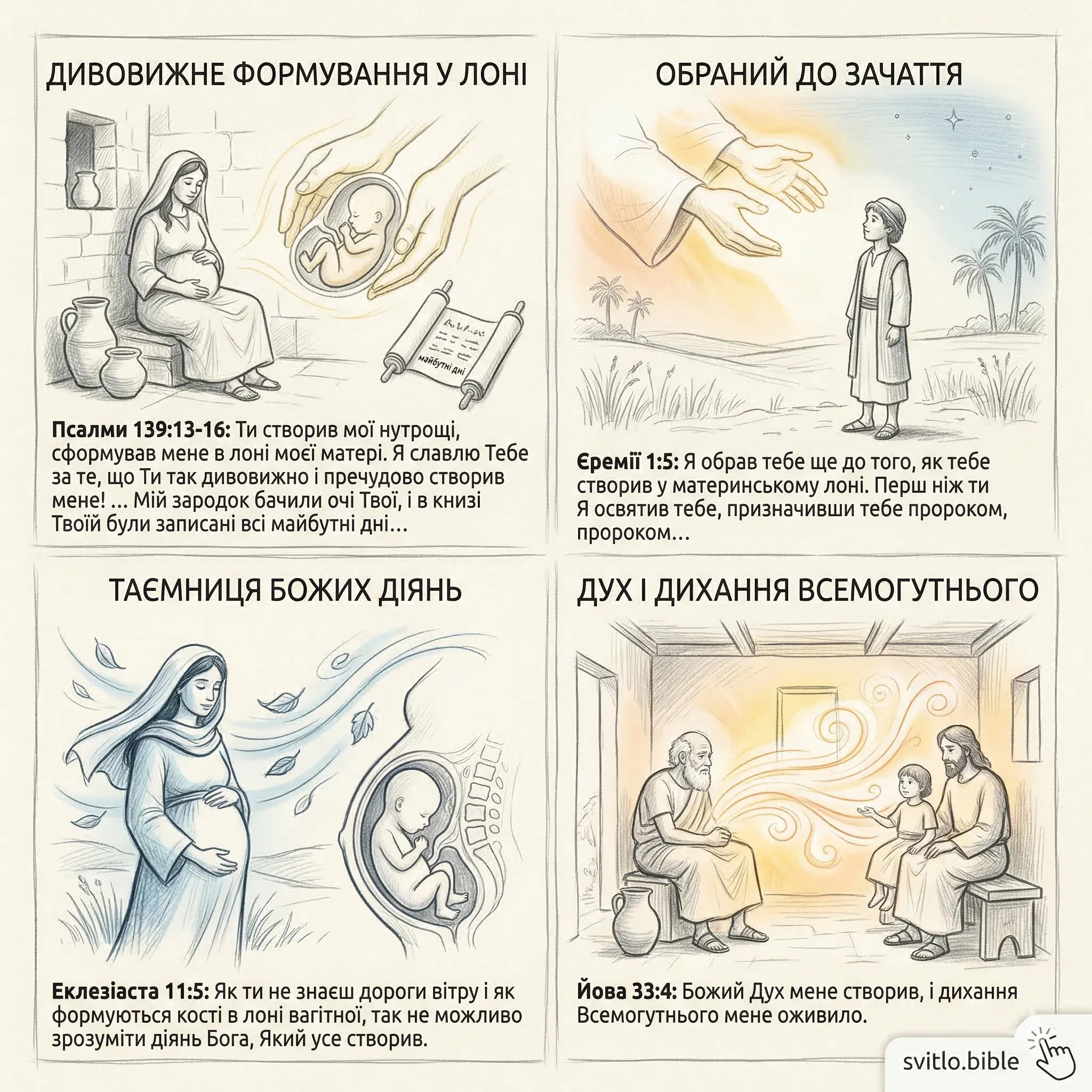 Божа участь у зачатті та формуванні дитини