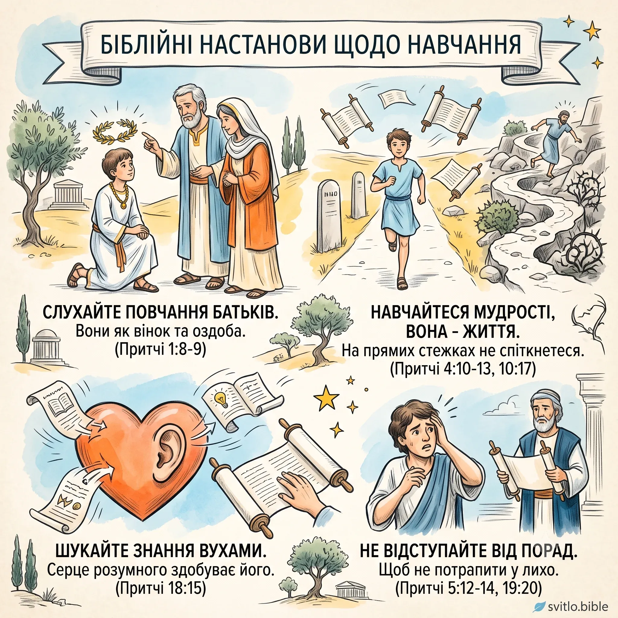 що говорить Біблія про навчання і настанови