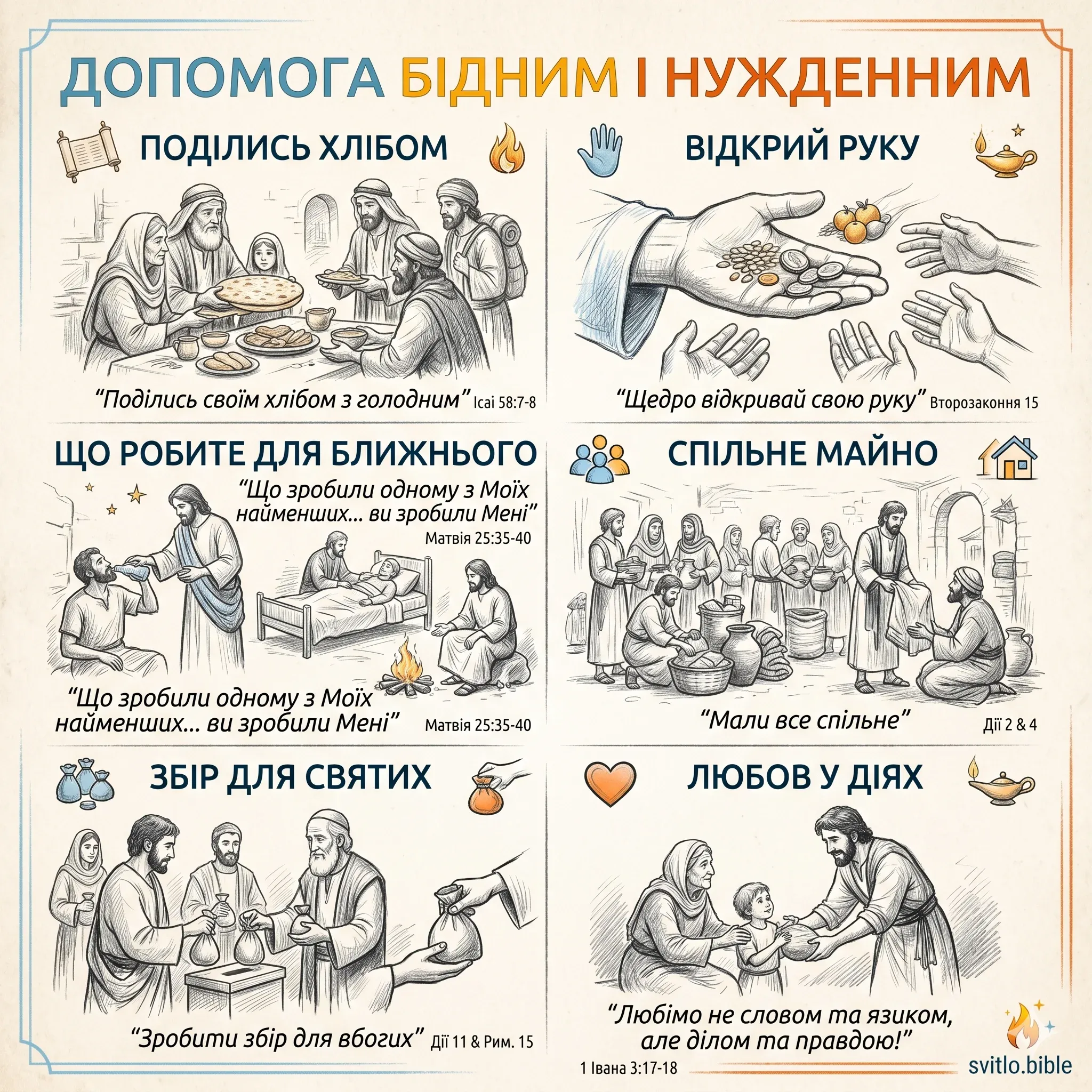 Біблійні вірші про допомогу бідним і нужденним