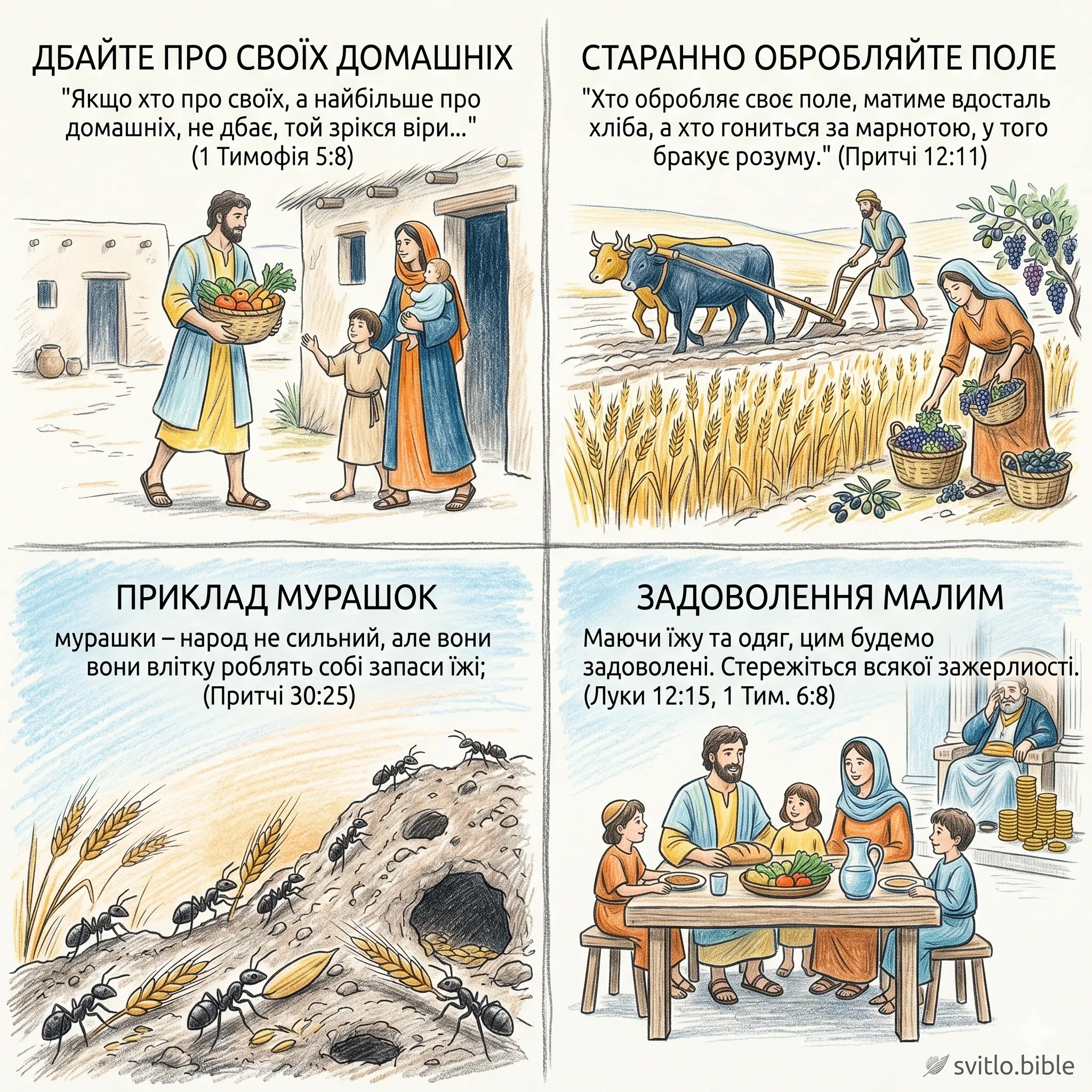 біблійні вірші про роботу і задоволеність тим, що маємо