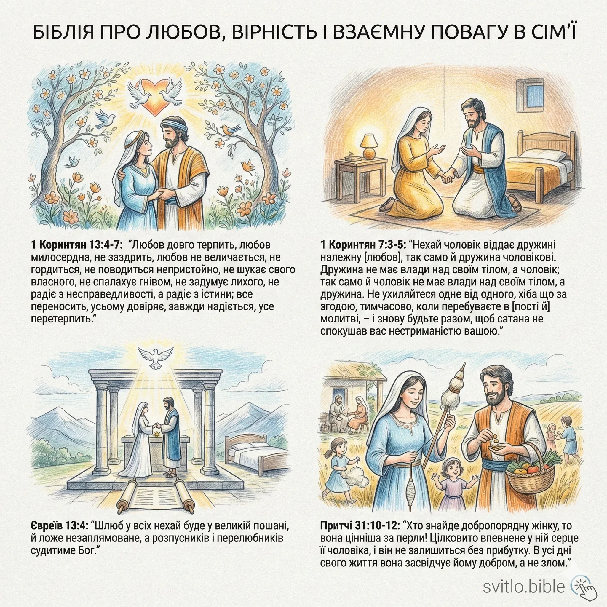 Біблія про любов, вірність і взаємну повагу в сім’ї