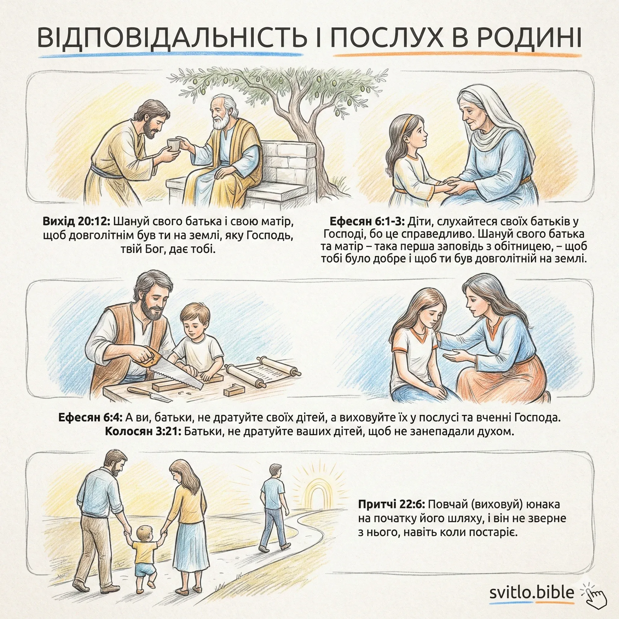 Біблійні вірші про відповідальність і послух в родині