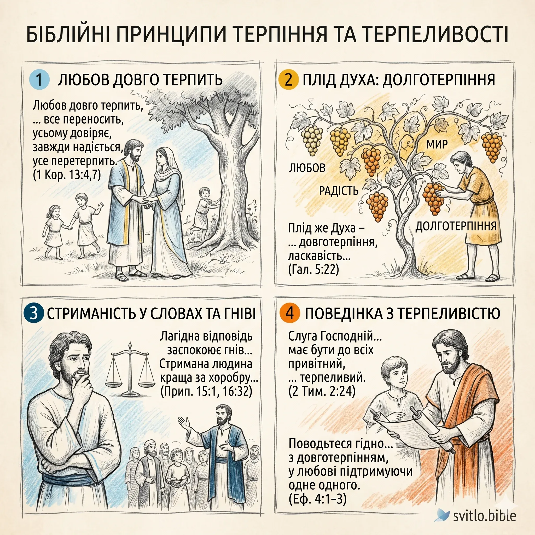 Біблійні цитати про довготерпіння у стосунках з людьми