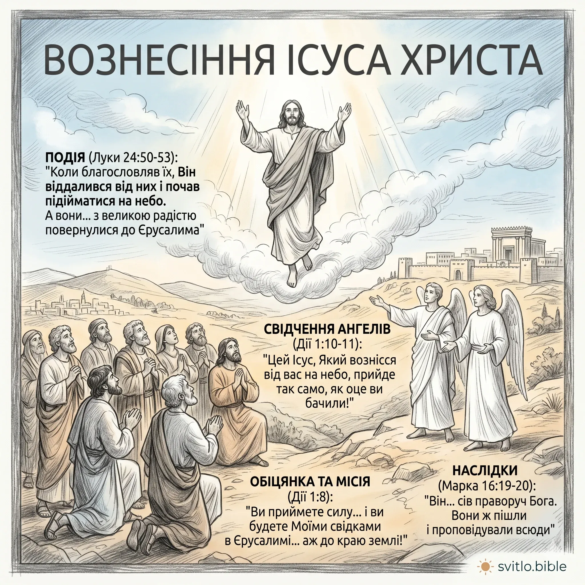 Біблійні вірші про вознесіння Ісуса Христа