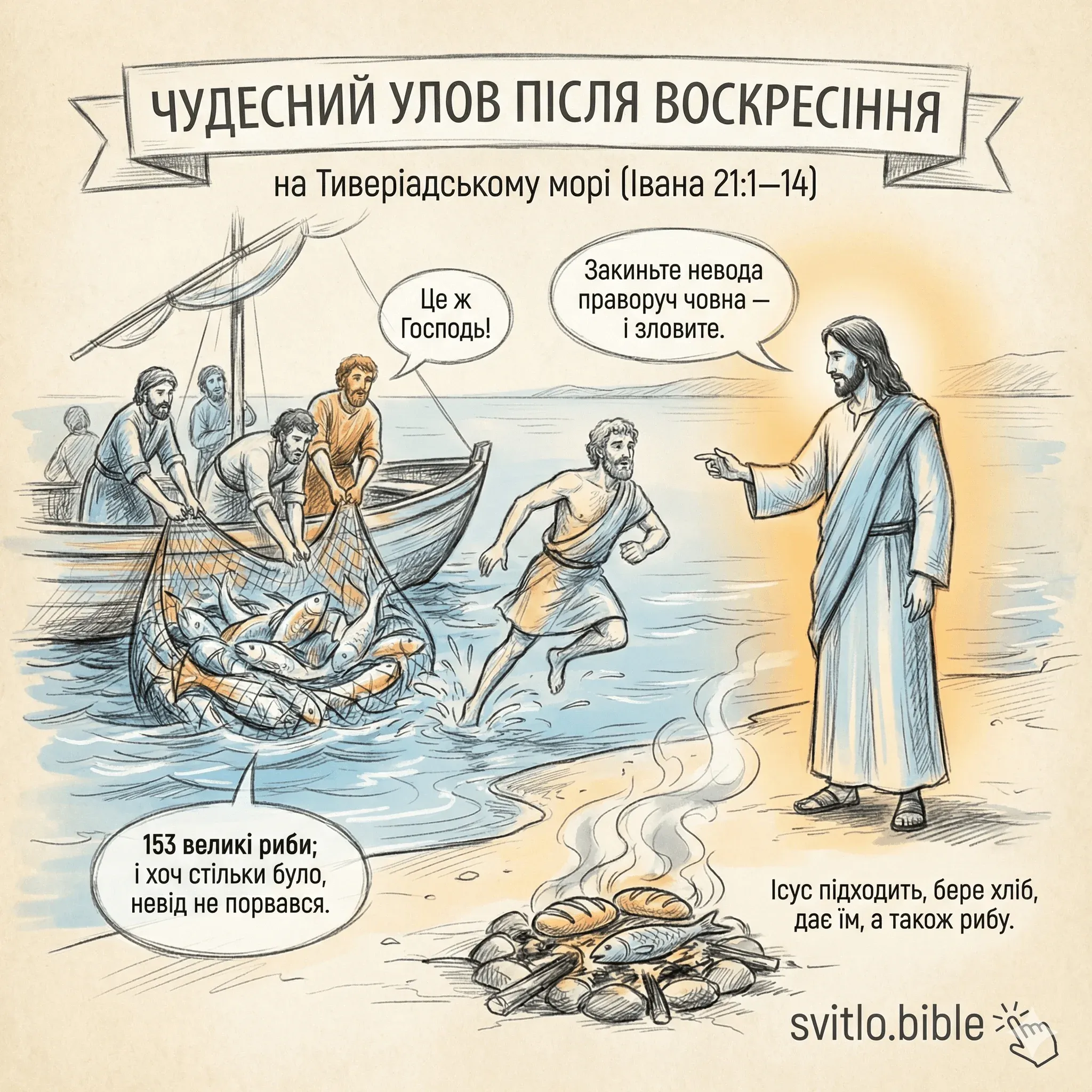 чудесний улов риби після Воскресіння Ісуса Христа