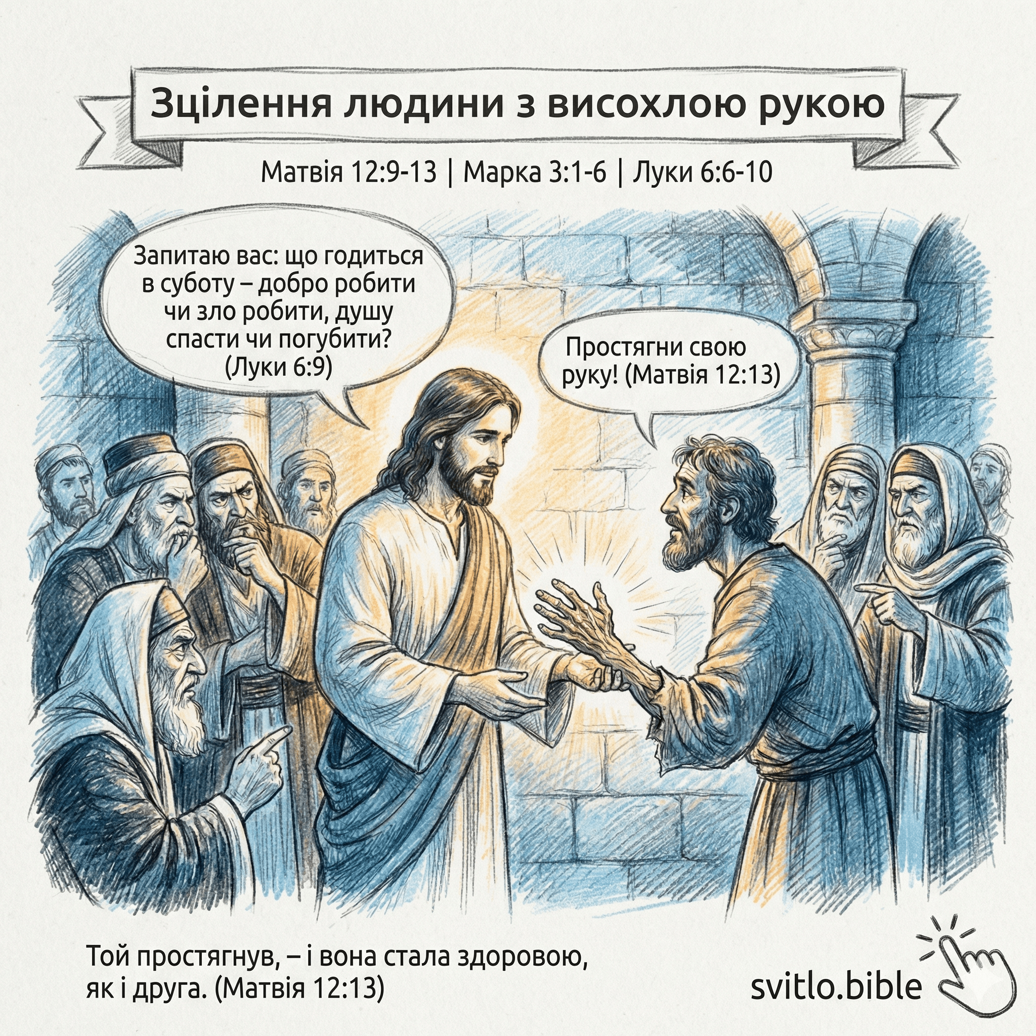 зцілення людини з висохлою рукою