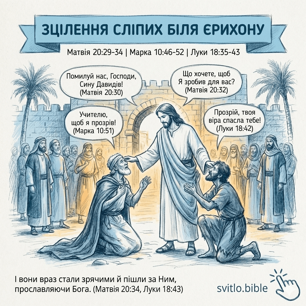 зцілення сліпих біля Єрихону