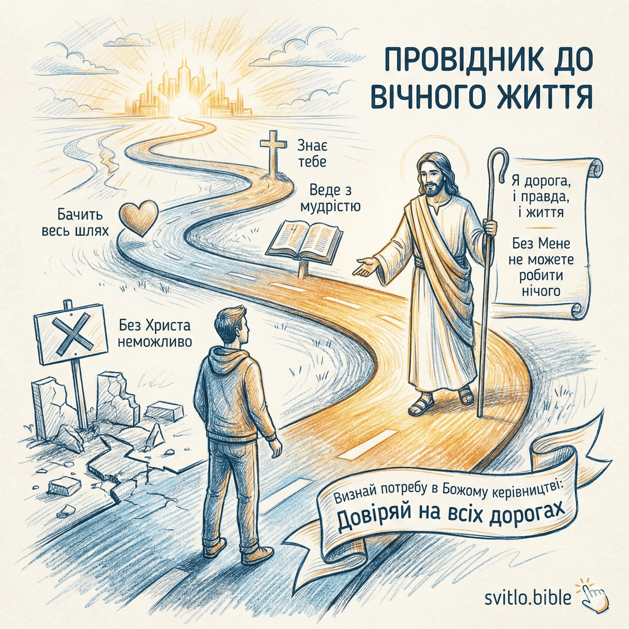 без Христа неможливо пройти шлях, який веде до вічного життя