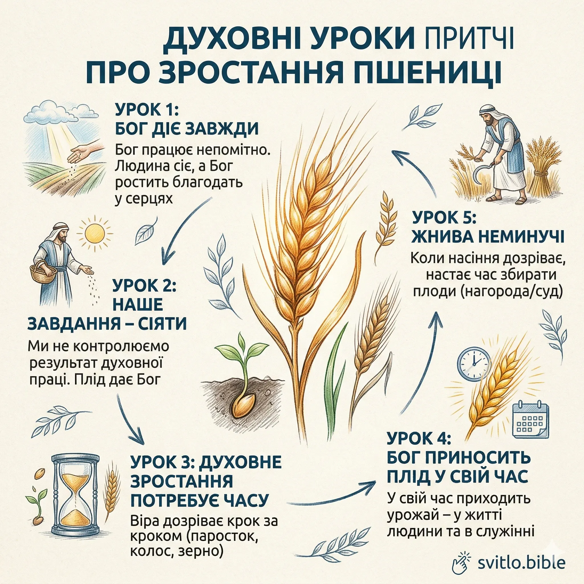 чому навчає притча про зростання пшениці