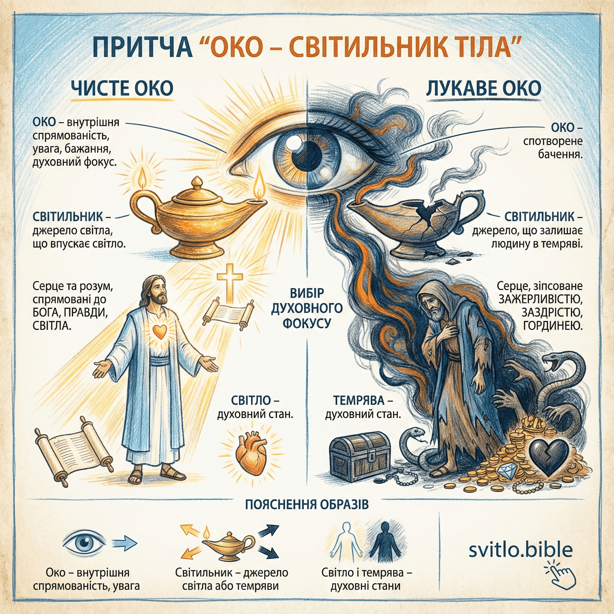 пояснення образів притчі про око