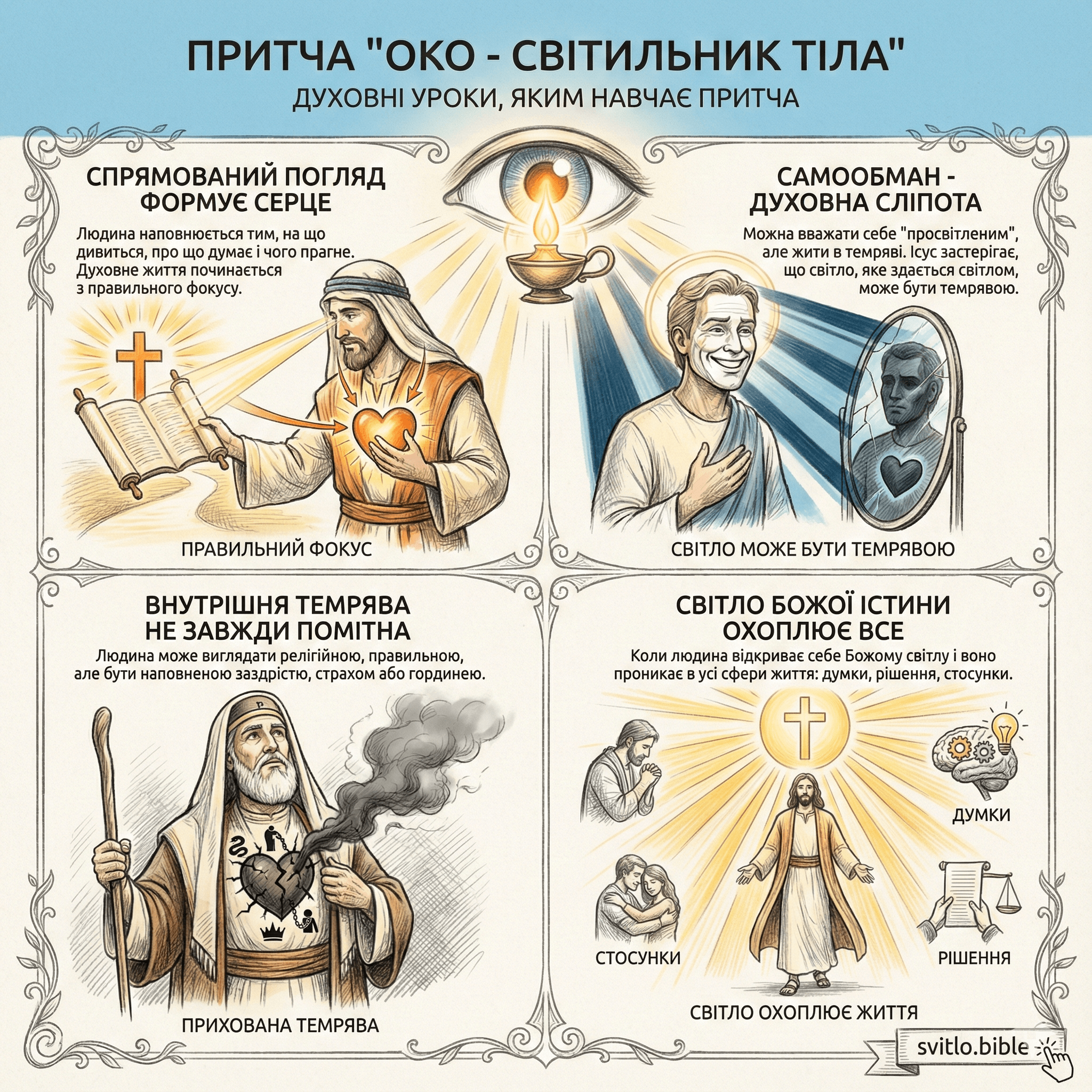 духовні уроки притчі про око світильник для тіла