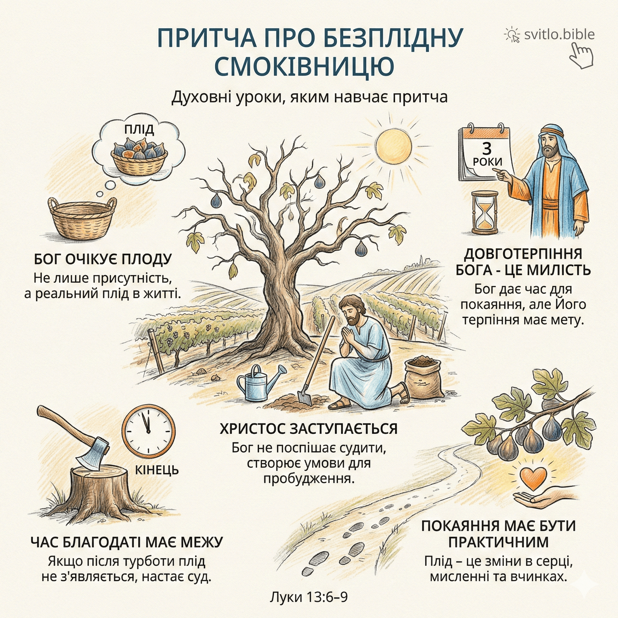 чому навчає притча про безплідну смаківницю