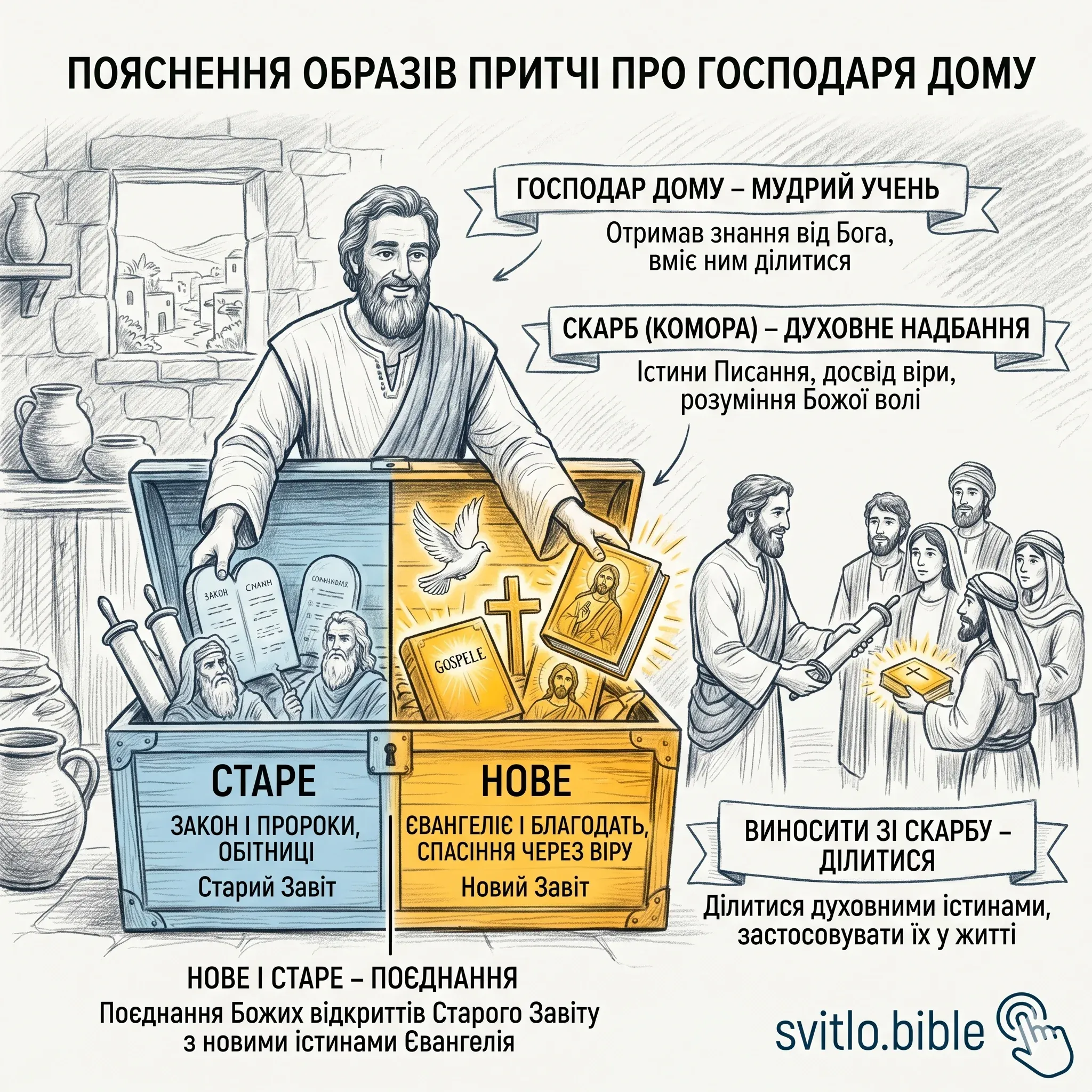 образи у притчі про старе і нове