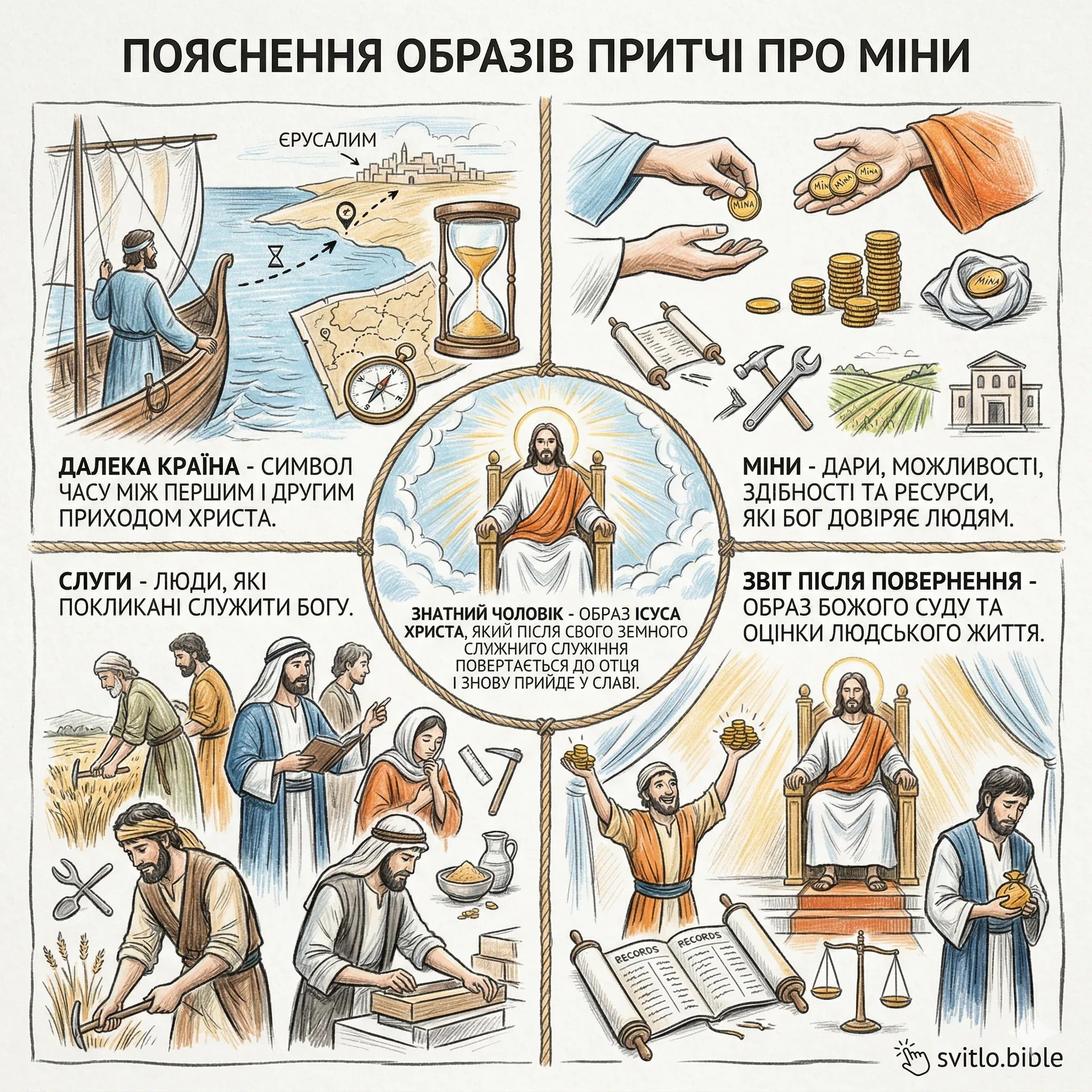 пояснення образів у притчі про міни