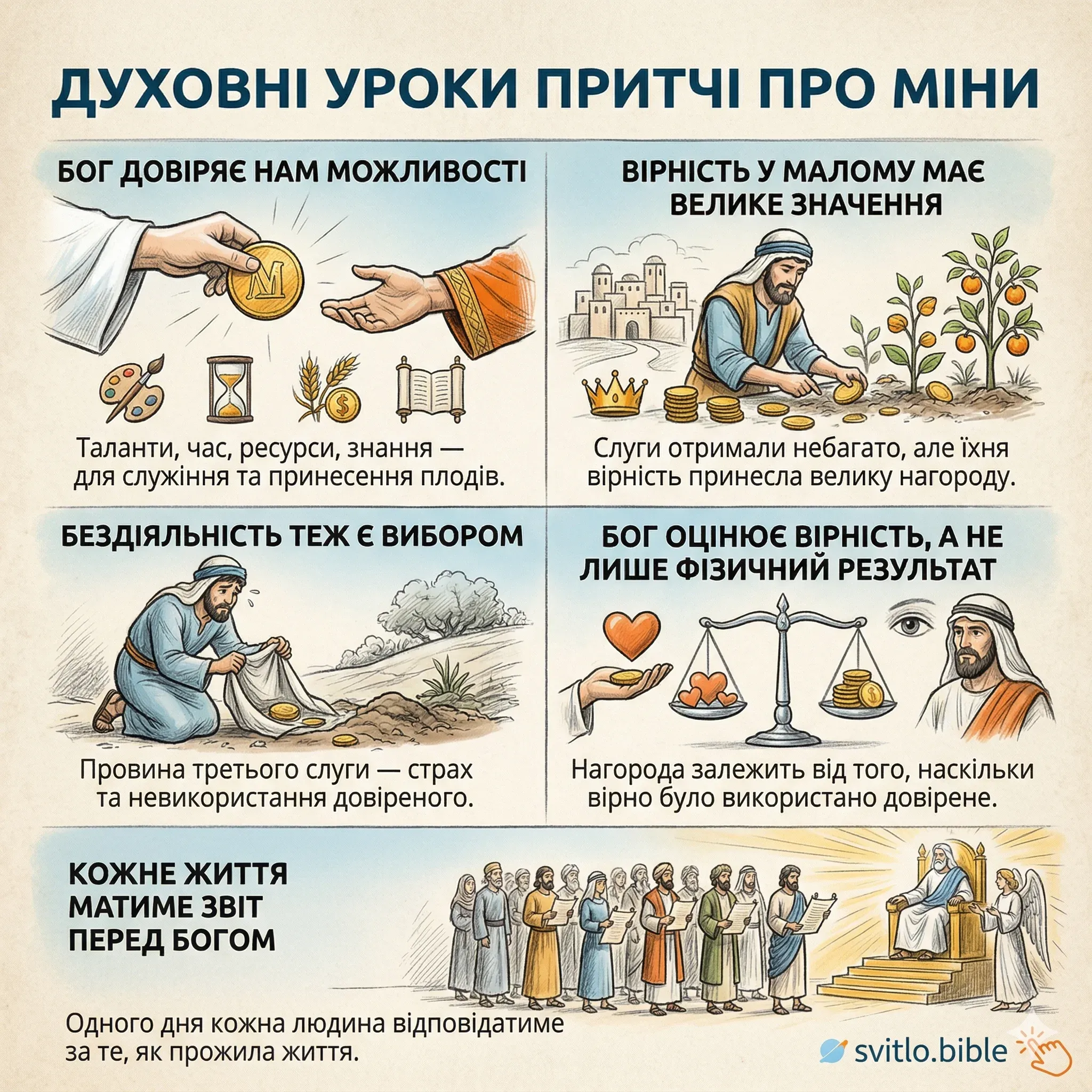 чому навчає притча про міни