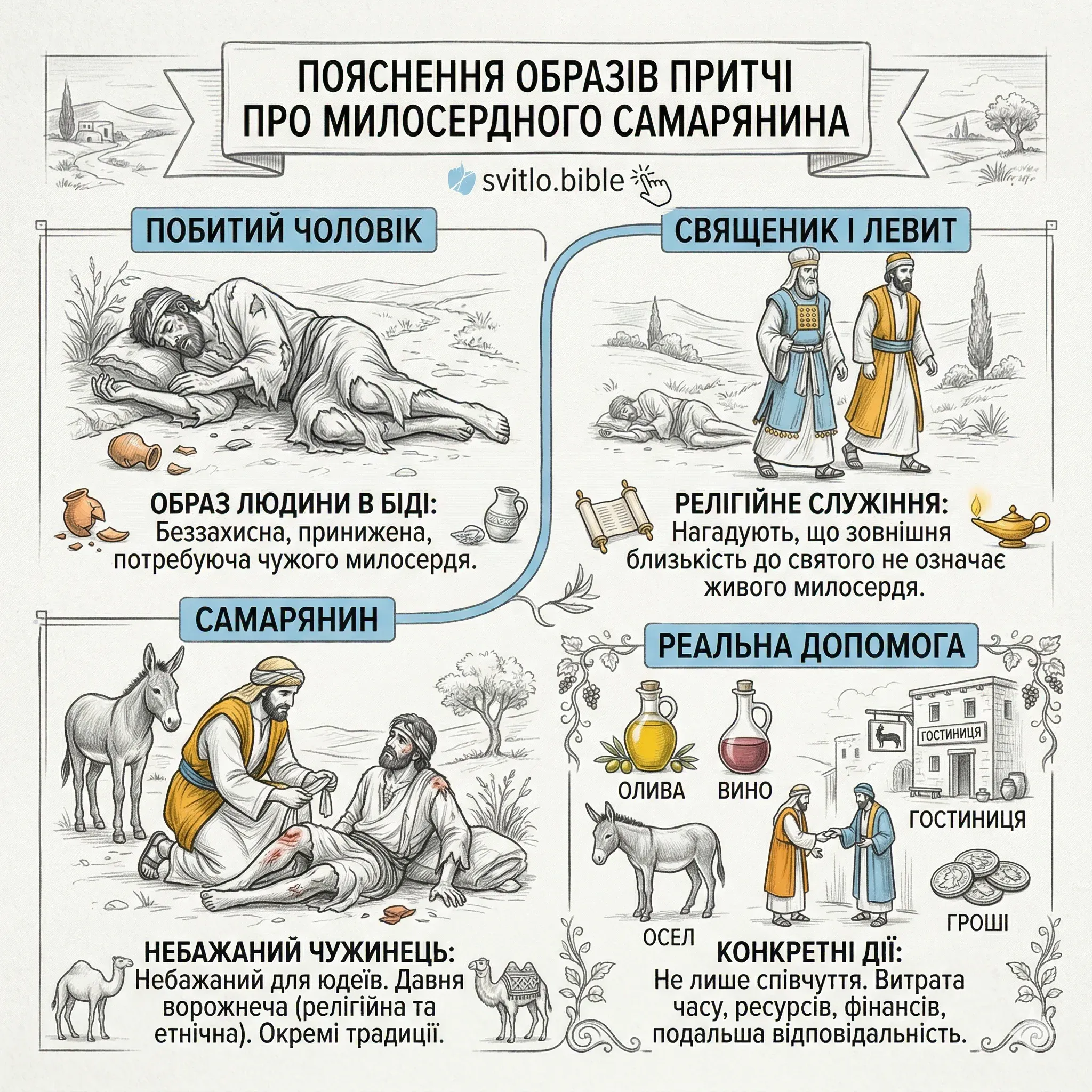 пояснення образів притчі про милосердного самарянина
