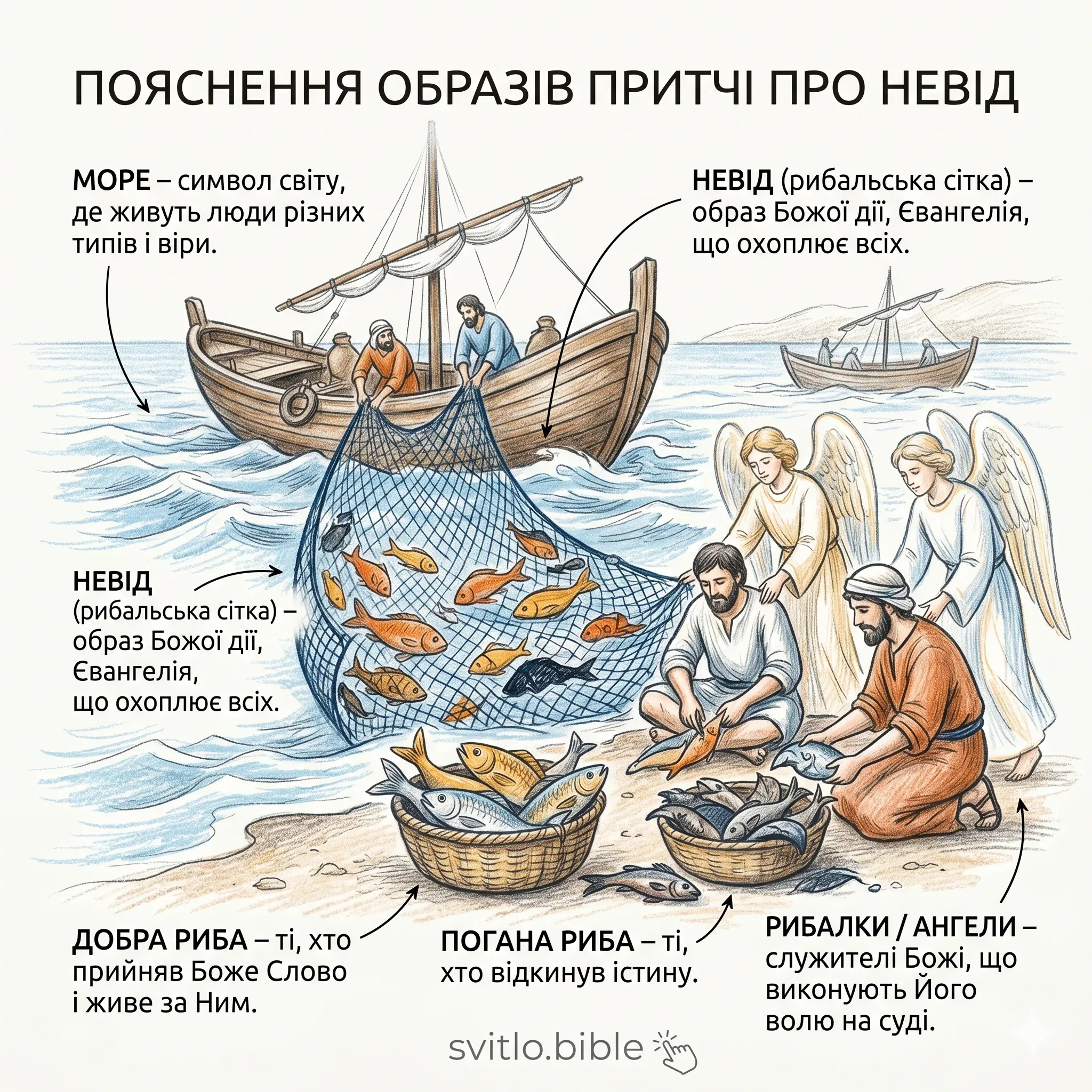 пояснення образів у притчі про невід