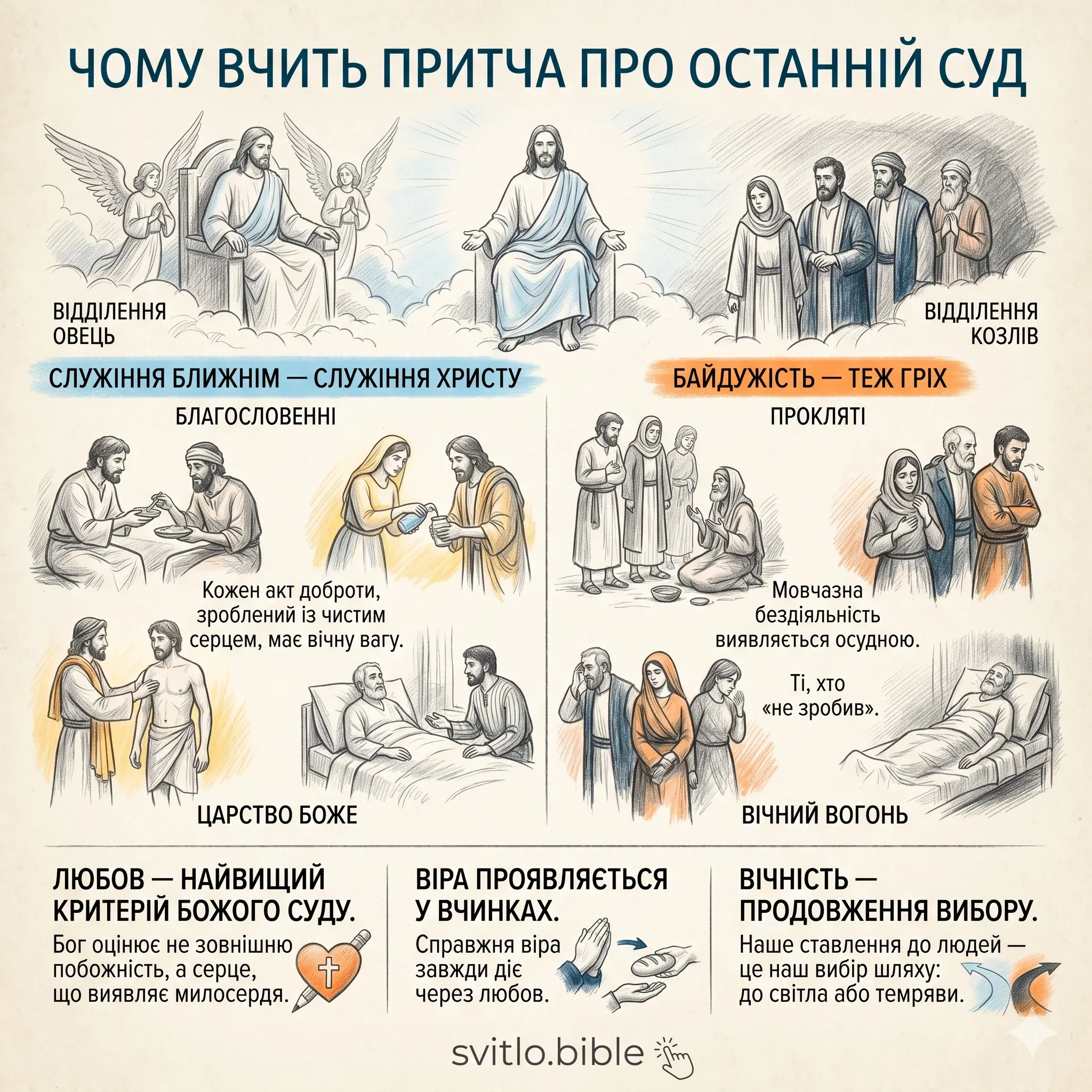 відділить овець від козлів