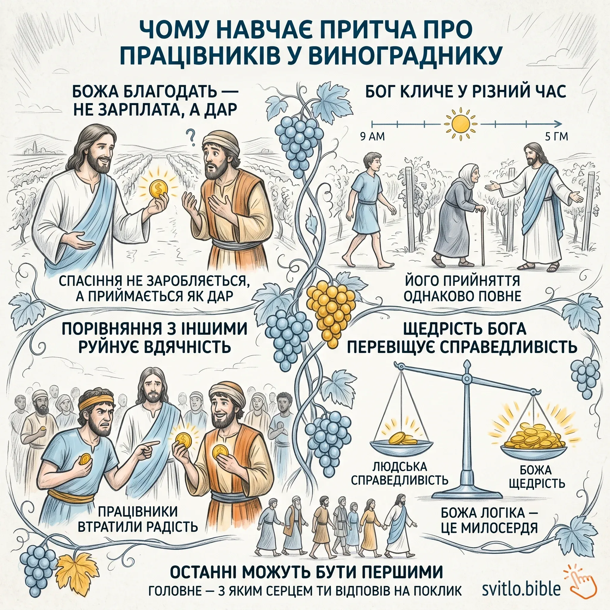 духовні уроки притчі про працівників у винограднику