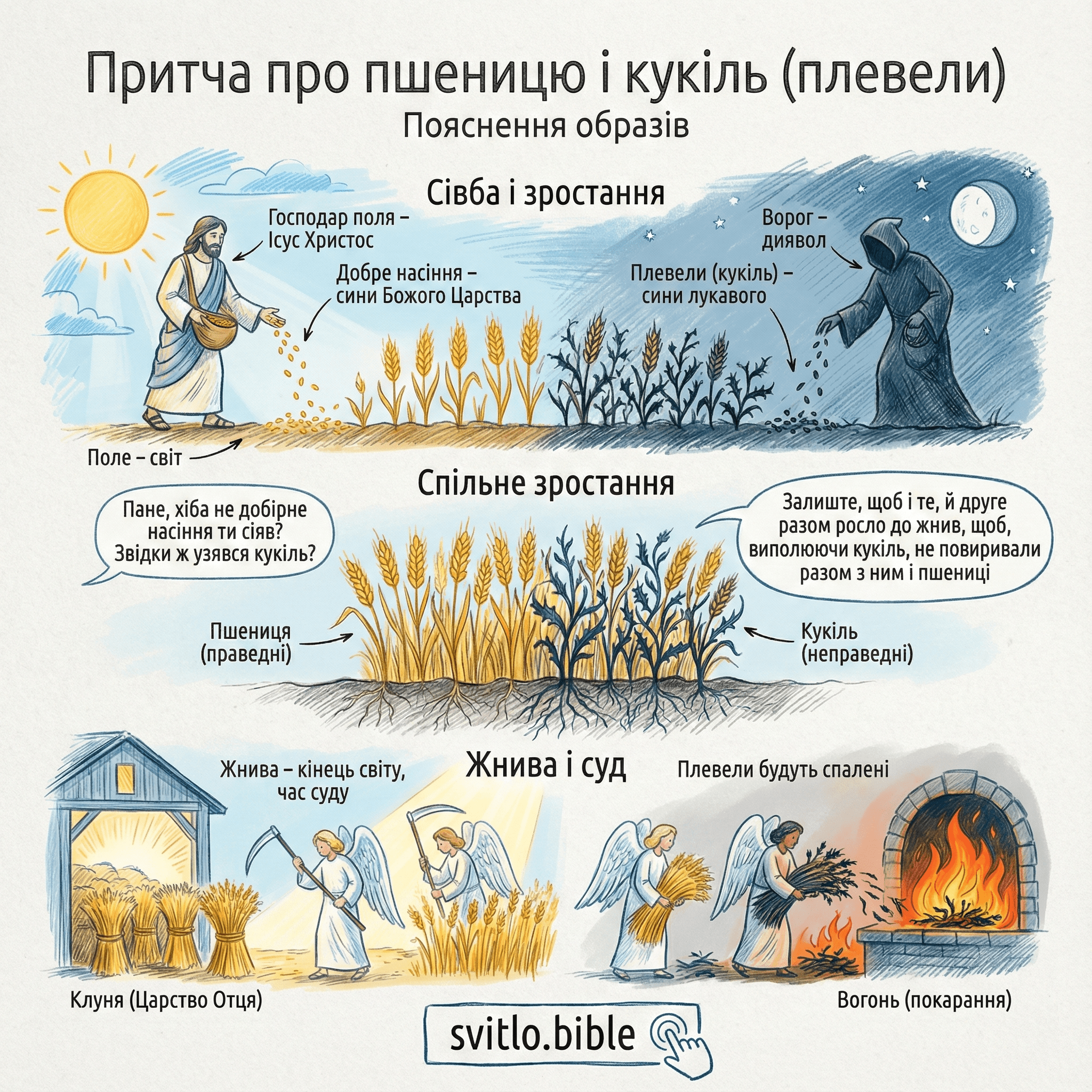 відвіяти кукіль від пшениці