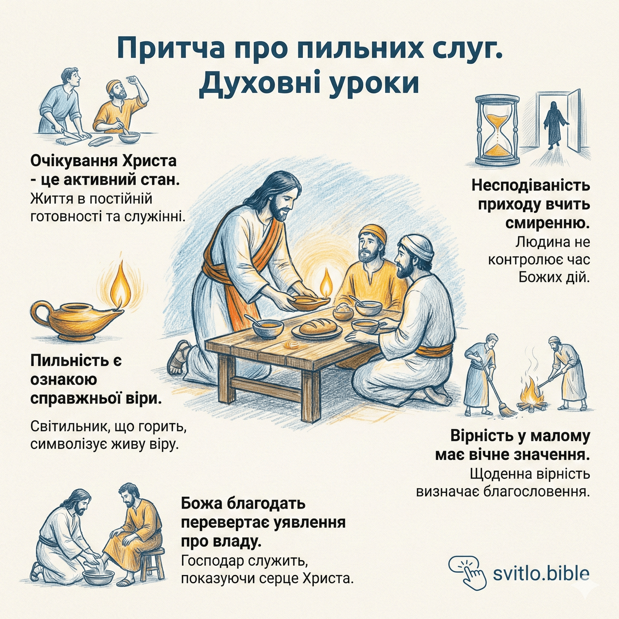 духовні уроки притчі про слуг, що очікують господаря