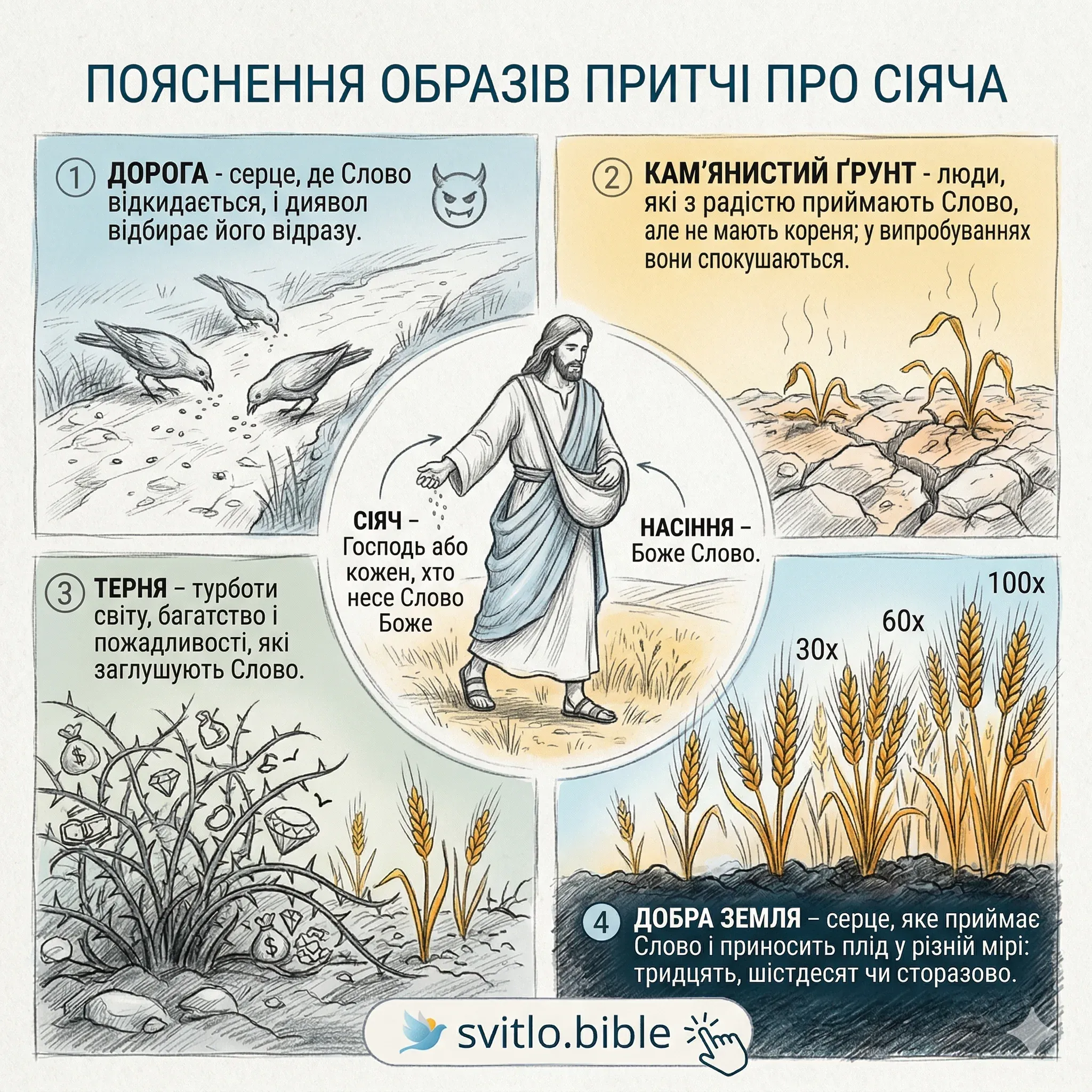 пояснення образів притчі про сіяча