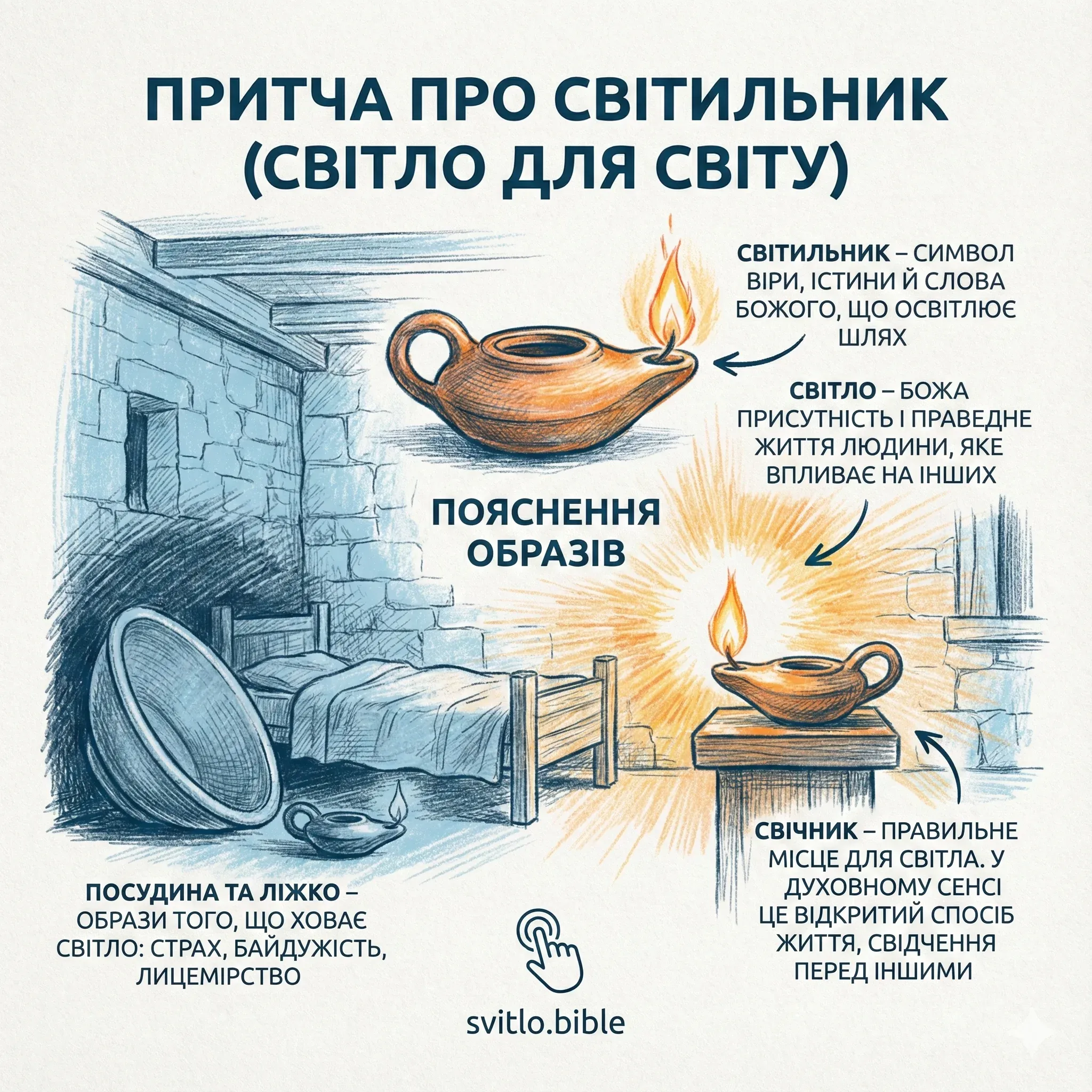пояснення образів притчі про світло для світу