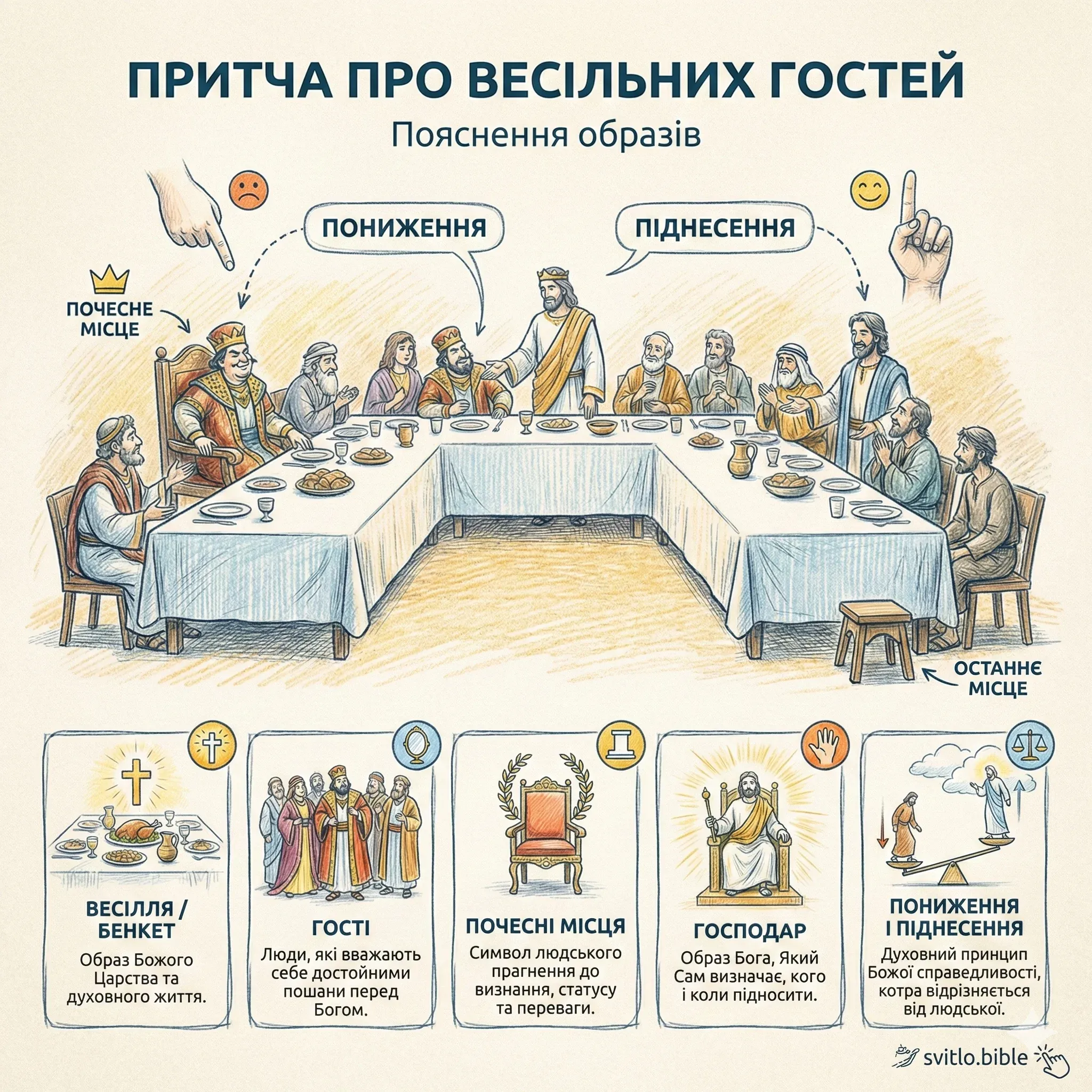 пояснення образів причті про весільних гостей