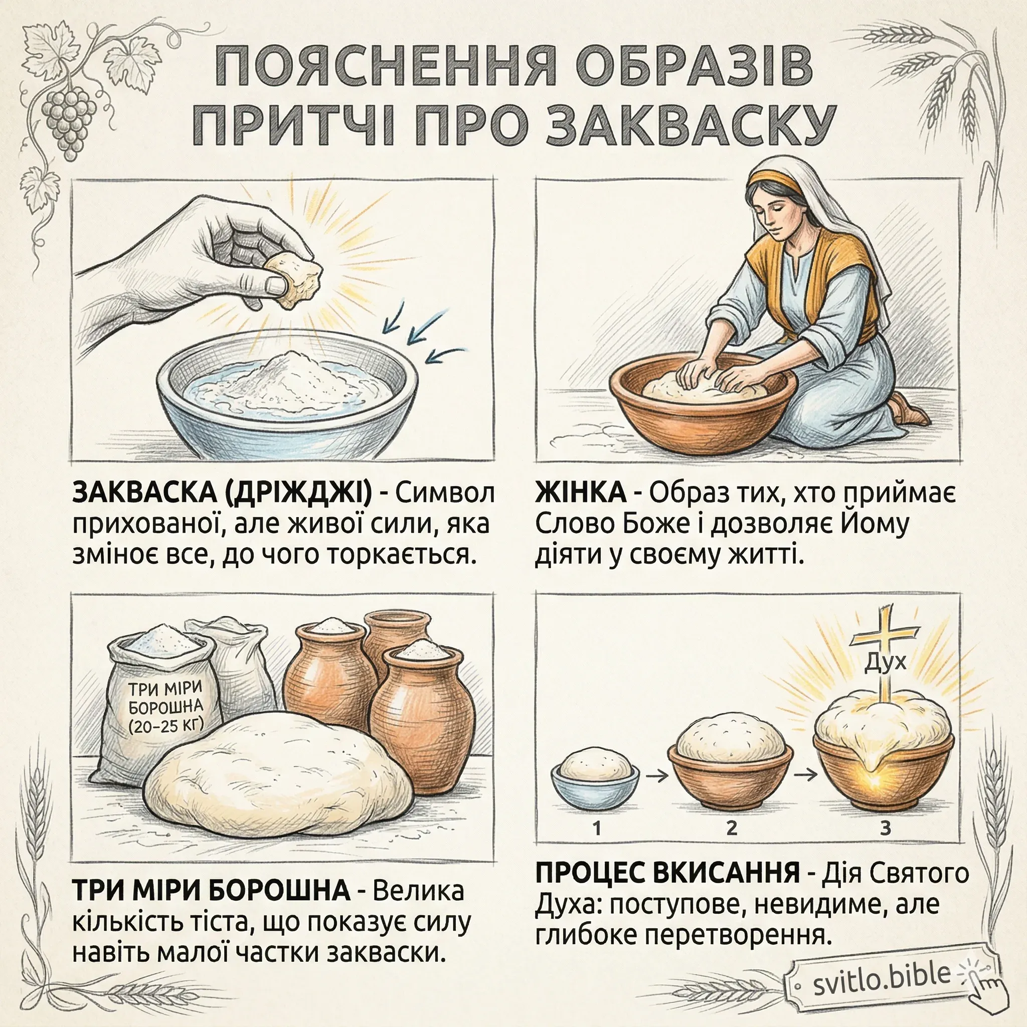 пояснення образів притчі про закваску