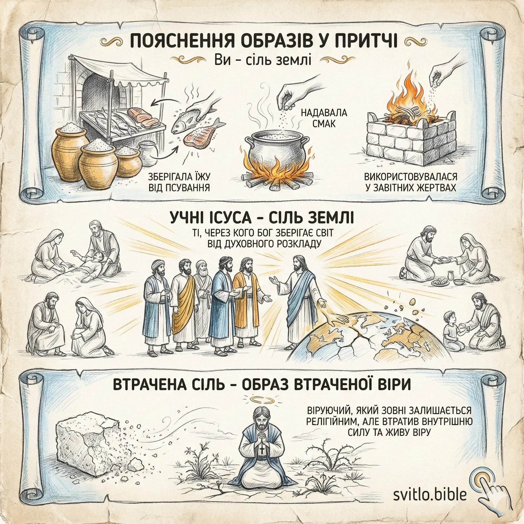 образи у притчі ви сіль землі