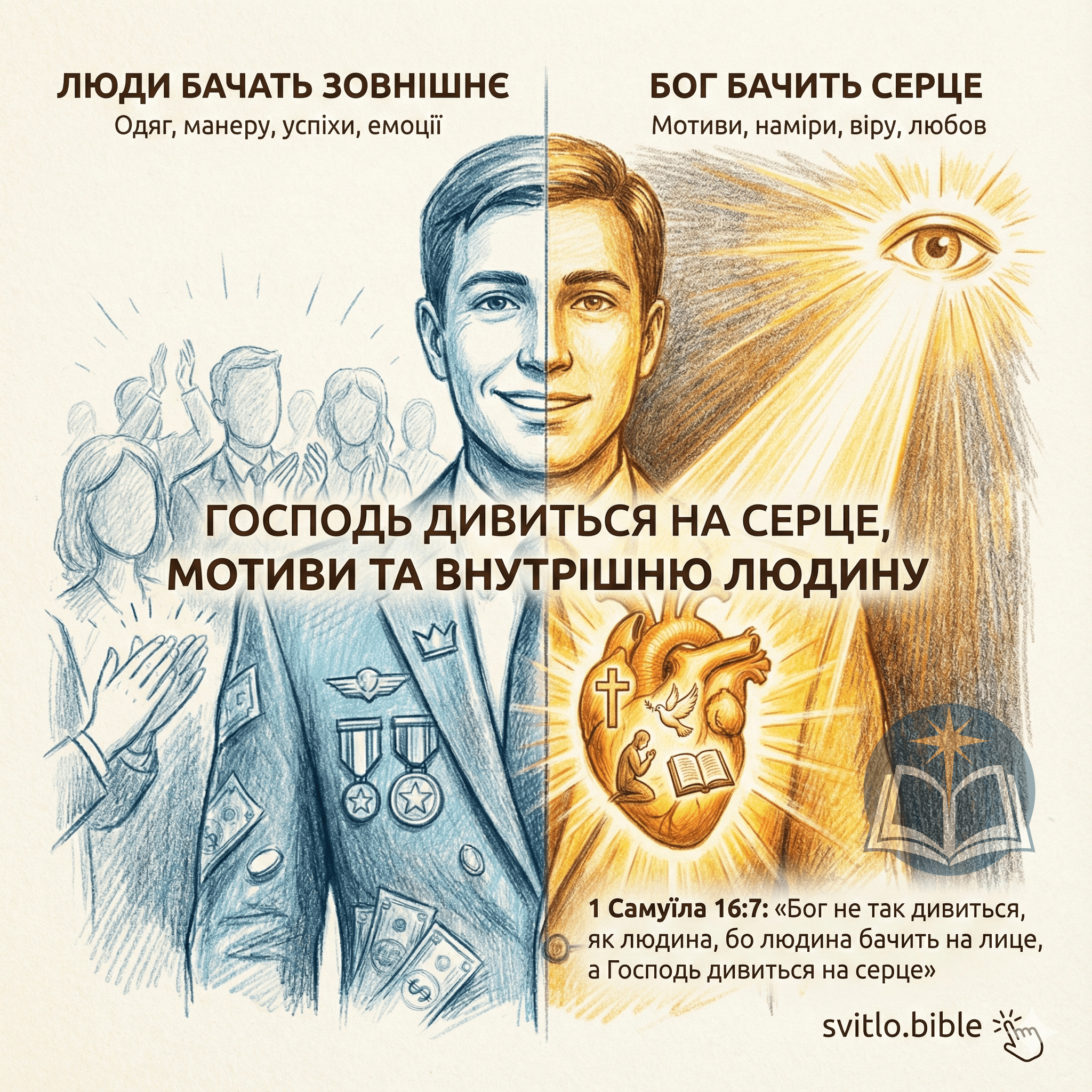 Господь дивиться на серце, мотиви та внутрішню людину
