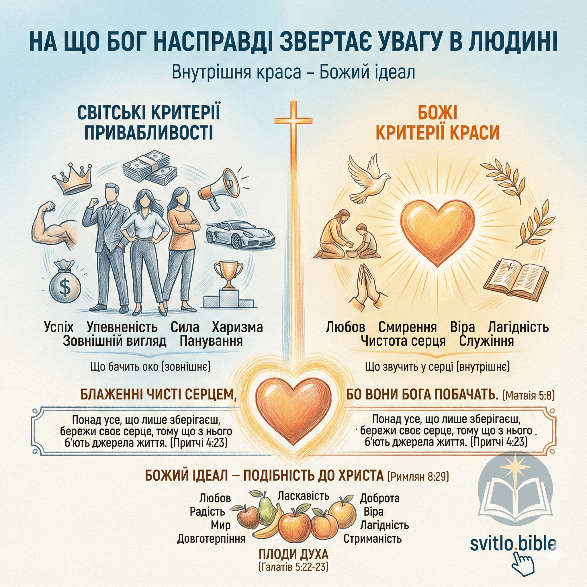 на що Бог звертає увагу в людині