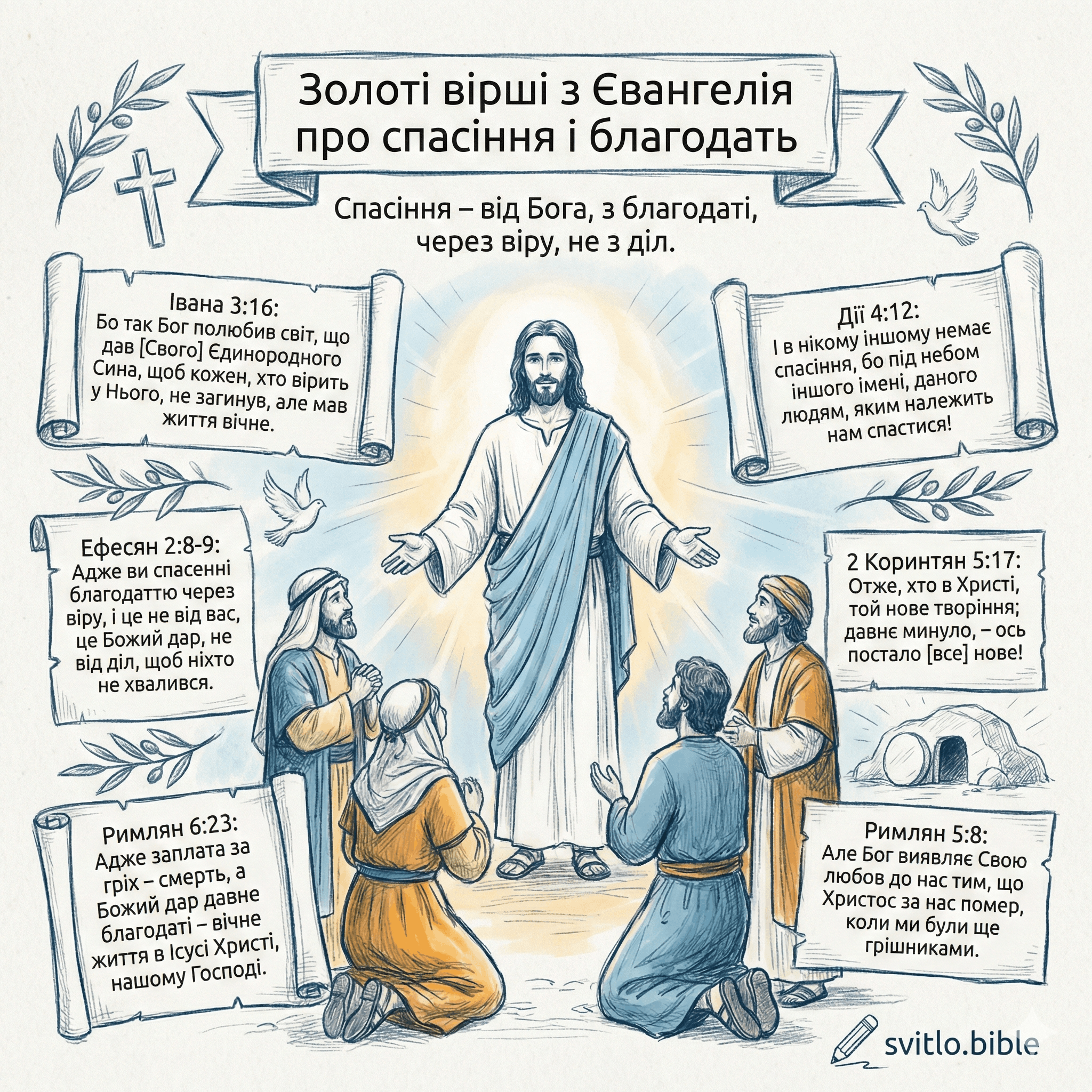 pолоті вірші з Євангелія про спасіння і благодать