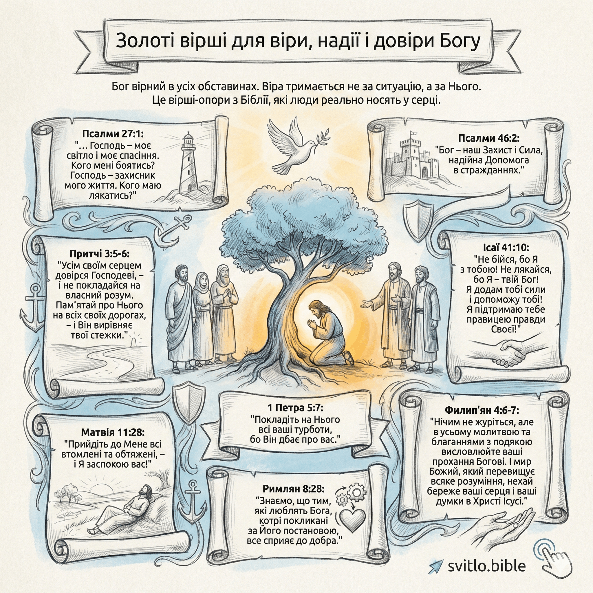 золоті вірші з Біблії про віру, надію і довіру Богу
