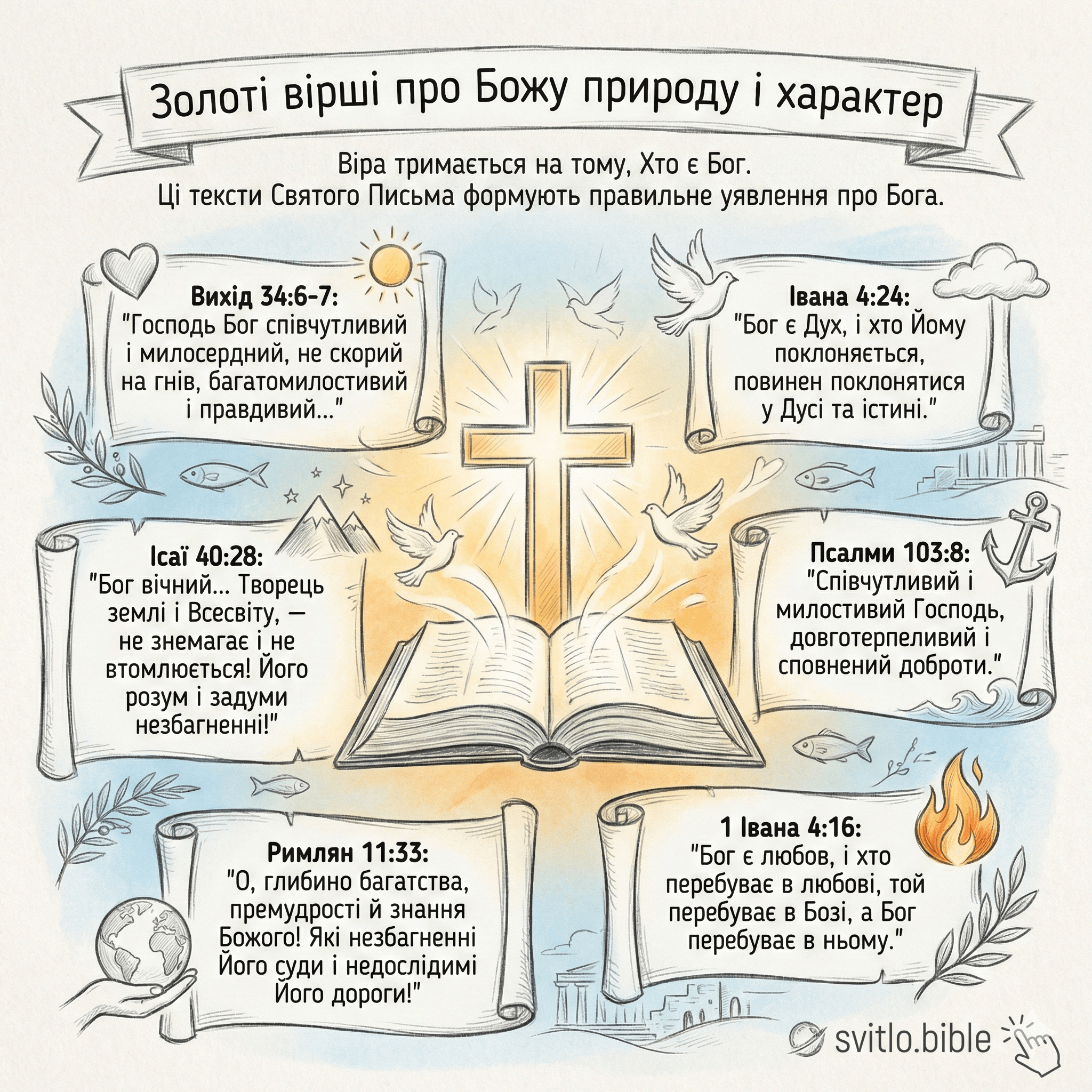 золоті біблійні цитати про Божу природу і характер